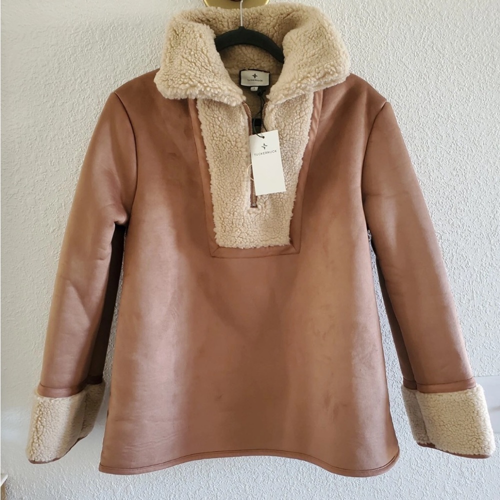 Tuckernuck Brown Teddy Jacket with Cream Accents
